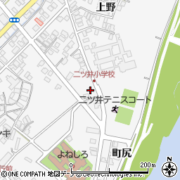 秋田県能代市二ツ井町（滑良子川端）周辺の地図
