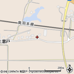 北秋田市役所　七座公民館周辺の地図