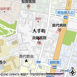 秋田県能代市大手町周辺の地図