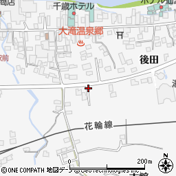 秋田県大館市十二所後田周辺の地図