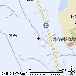 秋田県大館市比内町新館屋布周辺の地図