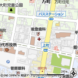 秋田県能代市上町周辺の地図