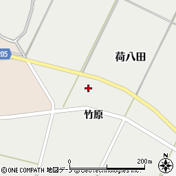 秋田県能代市荷八田前谷地周辺の地図