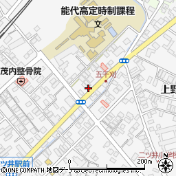 秋田県能代市二ツ井町（五千苅）周辺の地図