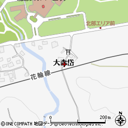 秋田県大館市十二所大森岱周辺の地図