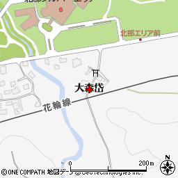 秋田県大館市十二所（大森岱）周辺の地図