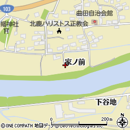 秋田県大館市曲田家ノ前周辺の地図