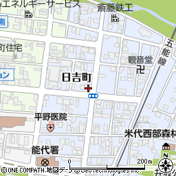 秋田県能代市日吉町周辺の地図