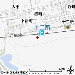 秋田県大館市十二所荒町周辺の地図