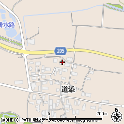 秋田県能代市真壁地道添周辺の地図