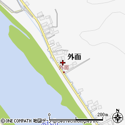 秋田県能代市二ツ井町種外面周辺の地図