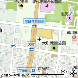 秋田県能代市大町周辺の地図