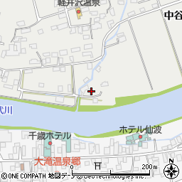 秋田県大館市軽井沢中谷地13-2周辺の地図