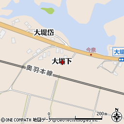 秋田県北秋田市今泉大堤下周辺の地図