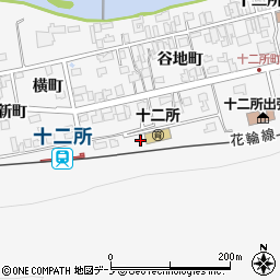 秋田県大館市十二所片町周辺の地図