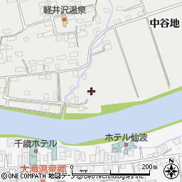 秋田県大館市軽井沢中谷地14-13周辺の地図