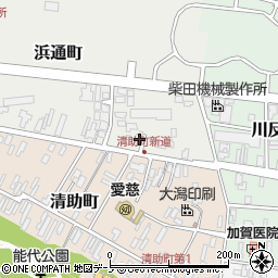 秋田県能代市浜通町1-45周辺の地図