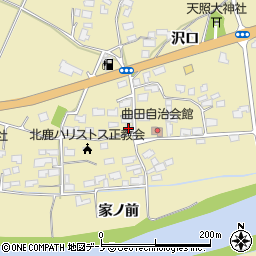 秋田県大館市曲田曲田周辺の地図