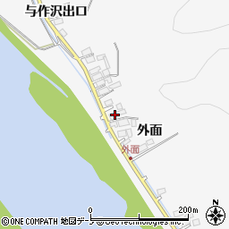 秋田県能代市二ツ井町種外面102周辺の地図