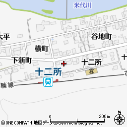 秋田県大館市十二所谷地町10周辺の地図