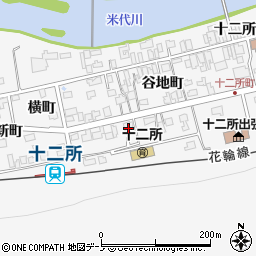 秋田県大館市十二所谷地町6周辺の地図