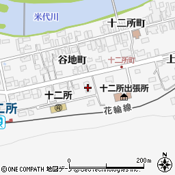 秋田県大館市十二所谷地町1周辺の地図