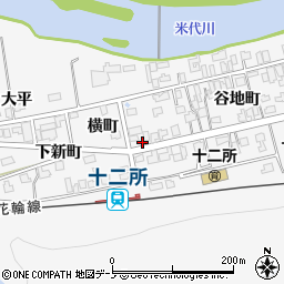 秋田県大館市十二所谷地町7周辺の地図