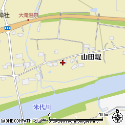 秋田県大館市曲田山田堤周辺の地図