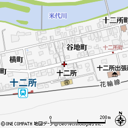 秋田県大館市十二所周辺の地図