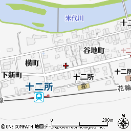 秋田県大館市十二所谷地町13周辺の地図