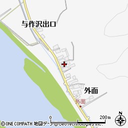 秋田県能代市二ツ井町種外面107周辺の地図