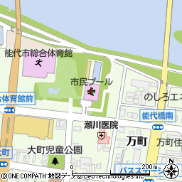 能代市民プール周辺の地図