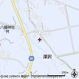 秋田県鹿角市花輪深沢周辺の地図