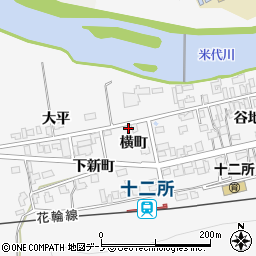 秋田県大館市十二所横町1周辺の地図