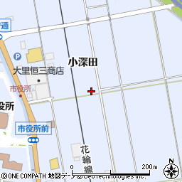 秋田県鹿角市花輪小深田周辺の地図