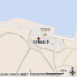 秋田県能代市能代町日和山下周辺の地図