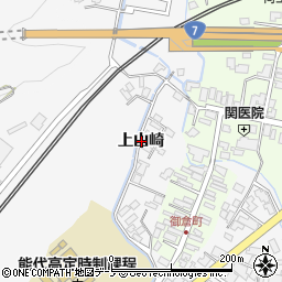 秋田県能代市二ツ井町（上山崎）周辺の地図