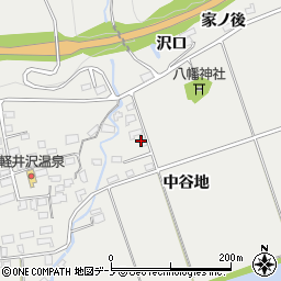 秋田県大館市軽井沢中谷地周辺の地図