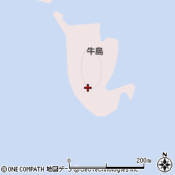 久慈牛島灯台周辺の地図