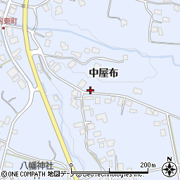 秋田県鹿角市花輪（中屋布）周辺の地図