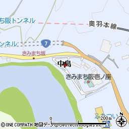 秋田県能代市二ツ井町小繋中島周辺の地図