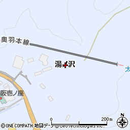 秋田県能代市二ツ井町小繋湯ノ沢周辺の地図