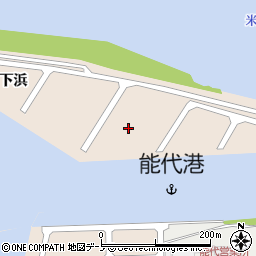 秋田県能代市能代町下浜周辺の地図