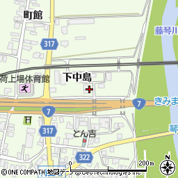 秋田県能代市二ツ井町荷上場中島周辺の地図