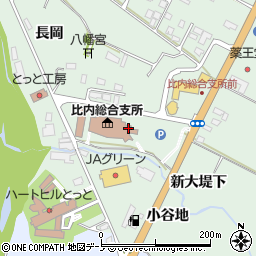 秋田県大館市比内町扇田新大堤下周辺の地図