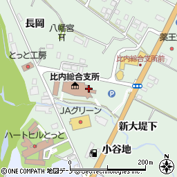 秋田県大館市比内町扇田（新大堤下）周辺の地図