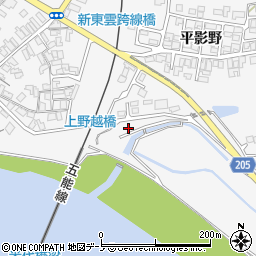 秋田県能代市向能代平野館下道越起上周辺の地図