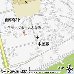 秋田県北秋田市鷹巣本屋敷周辺の地図