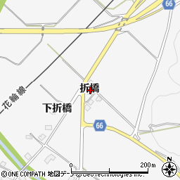 秋田県大館市十二所折橋周辺の地図