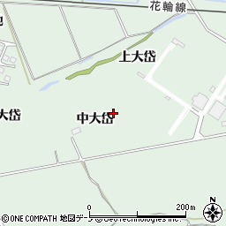 秋田県大館市比内町扇田（中大岱）周辺の地図